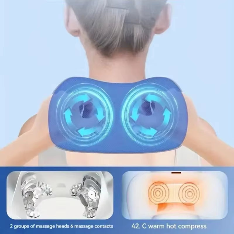 Electric Neck Massage Pillow U-Shaped and Fits the Neck Adjustable Heating to Massage and Relax Durable Memory Cotton