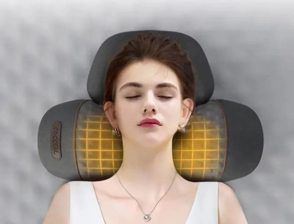 Electric Neck Vibration Hot Compress Massager Pillow Cervical Orthopedic Sleeping Pillow Back and Neck Massager for Home