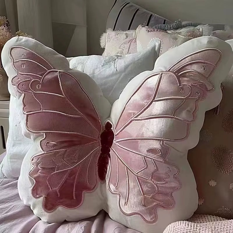 Soft Pink Butterfly Pillow Ins Bedhead Sofas Hug Pillow 30Cm Heart Butterfly Pillow Home Decor Cute Doll Toy for Girls Gifts