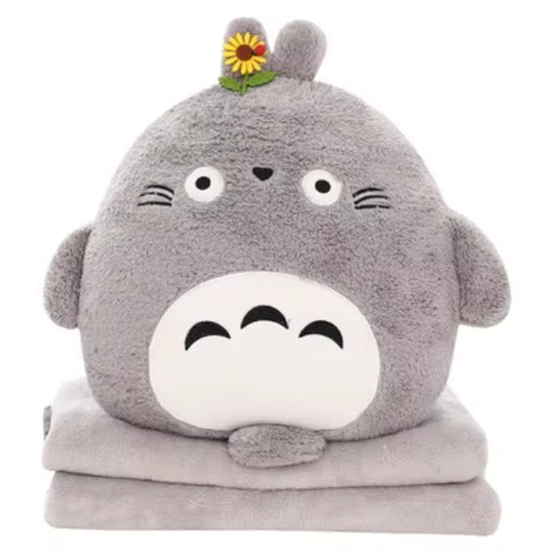 Multi-Function Cartoon Plush Cushion Blanket, Dual Purpose Pillow, Child, Adult, Sofa, Bed, Home, Car, Dec FG659