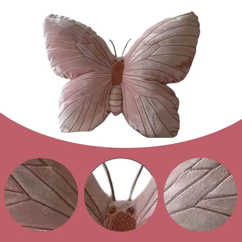 Soft Pink Butterfly Pillow Ins Bedhead Sofas Hug Pillow 30Cm Heart Butterfly Pillow Home Decor Cute Doll Toy for Girls Gifts