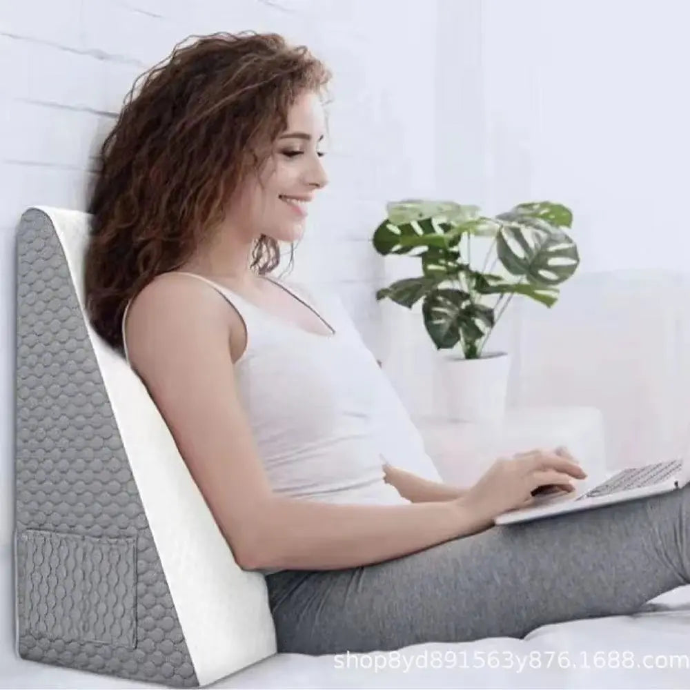 Wedge-Shaped Pillow for Post-Operative Sleep, Acid Reflux, Snoring Relief, Bedside Dorm Office, Triangular Elevated Pillow