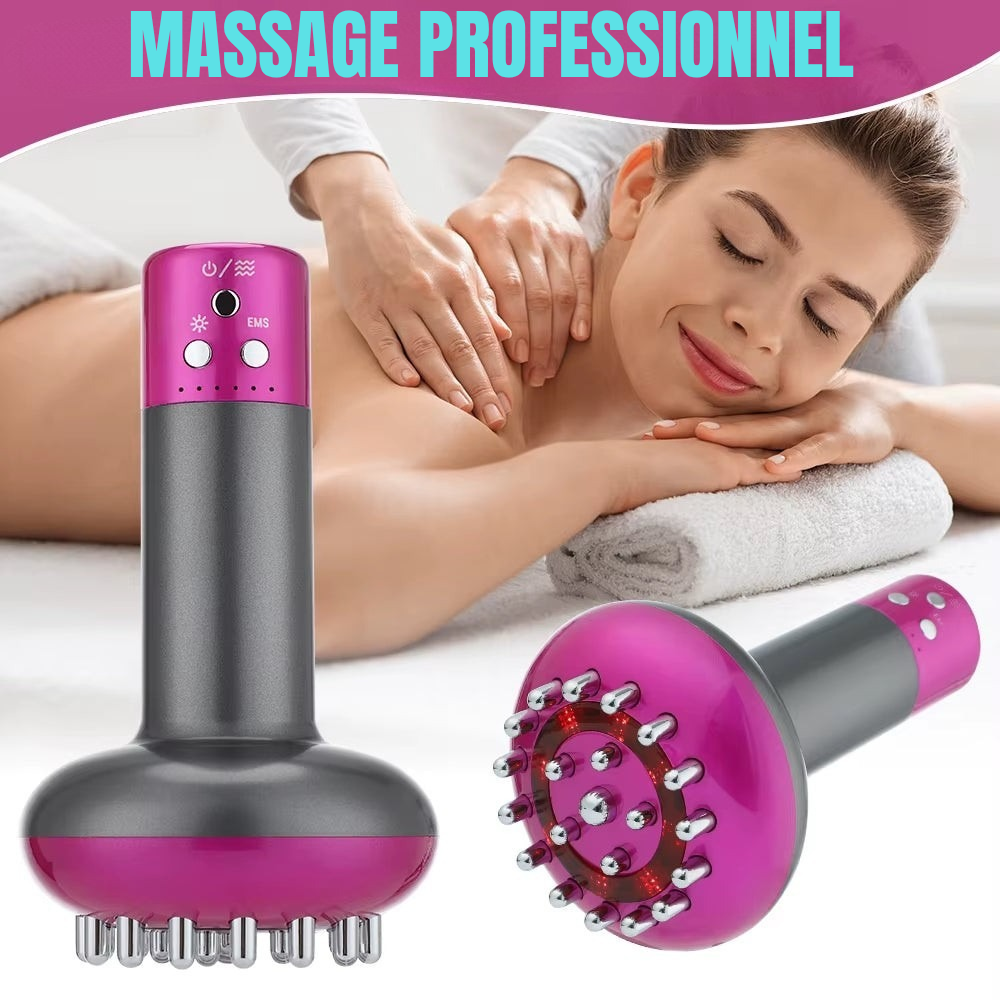 La Smart Meridian Brush, un masseur électrique révolutionnaire combinant GUA-SHA vibrant, micro-courants, compresse chaude et moxibustion thermique. elle stimule les endorphines, favorise le drainage lymphatique, brûle les graisses et Détend les muscles!