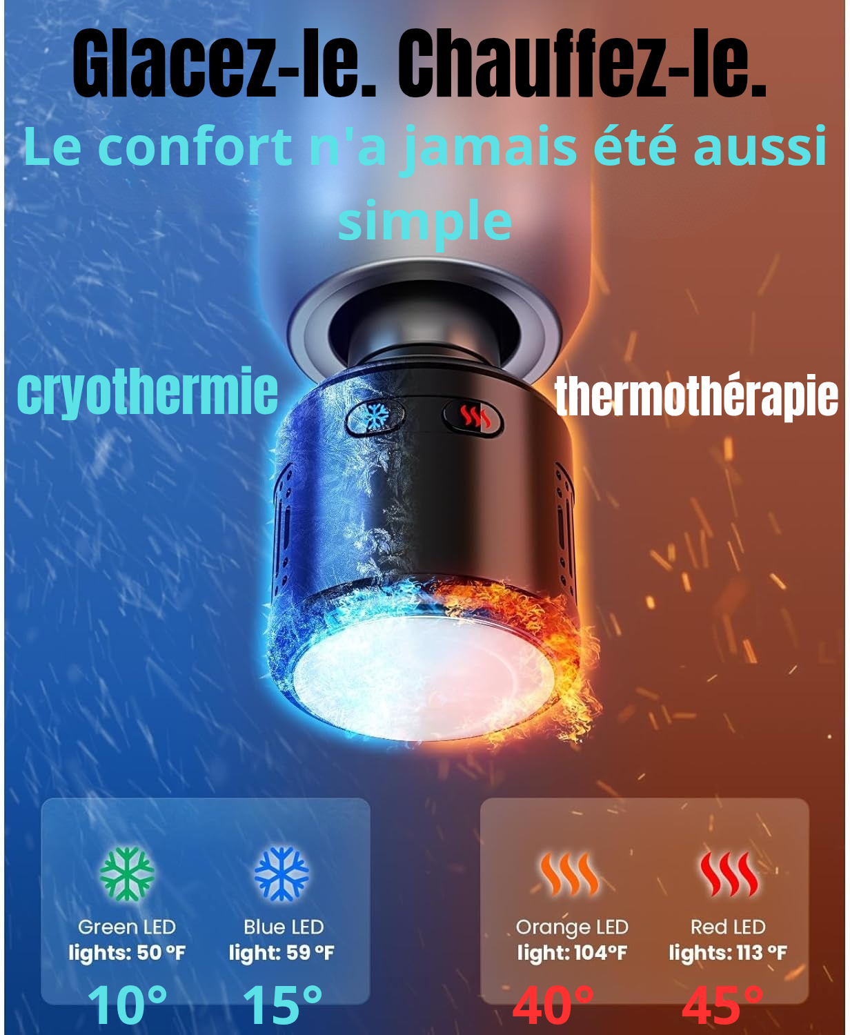 Le masseur C2 Pro utilise une thérapie par percussion combinée au chaud et froid (cryothermie et thermothérapie) pour soulager douleurs et raideurs musculaires. Sa force de 44 lb cible profondément les tissus pour une récupération efficace !