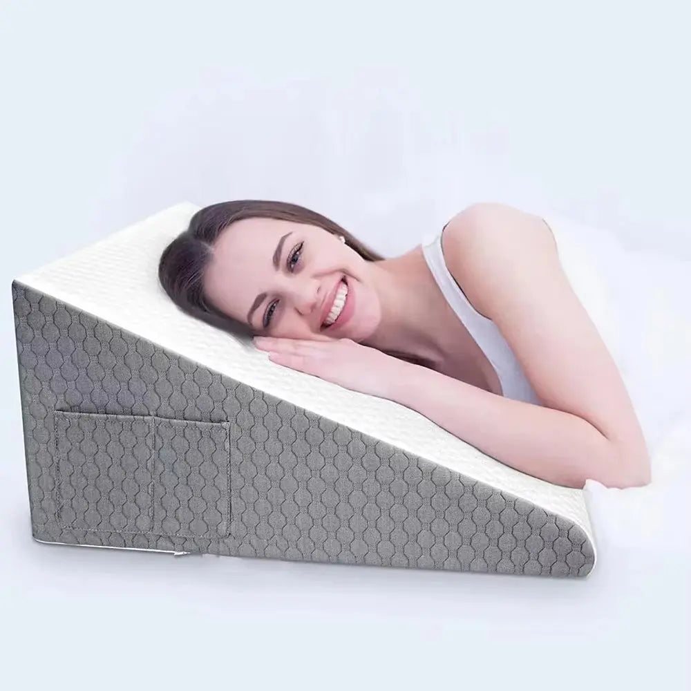 Wedge-Shaped Pillow for Post-Operative Sleep, Acid Reflux, Snoring Relief, Bedside Dorm Office, Triangular Elevated Pillow