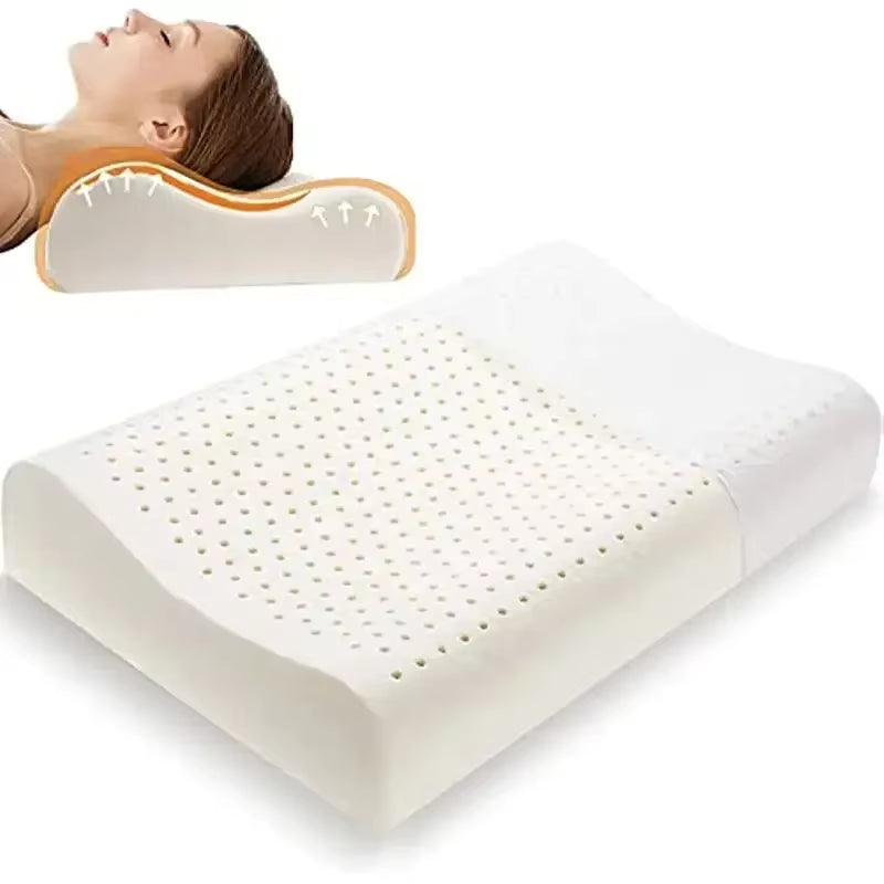 Natural Latex Pillow Core with Pillow Cover Remedial Neck Protect Vertebrae Health Care Orthopedic Pillow Kids 30X50Cm 40X60Cm