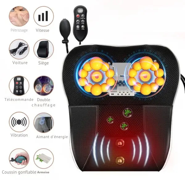 Masseur Électrique Shiatsu Multifonction
Pour les cervicales, le corps, les lombaires et les jambes ! Le complet : Idéal pour une utilisation en voiture ! ÉZANCE