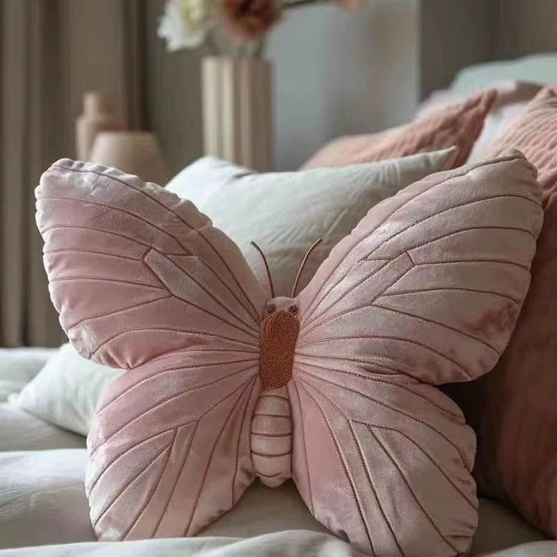 Soft Pink Butterfly Pillow Ins Bedhead Sofas Hug Pillow 30Cm Heart Butterfly Pillow Home Decor Cute Doll Toy for Girls Gifts