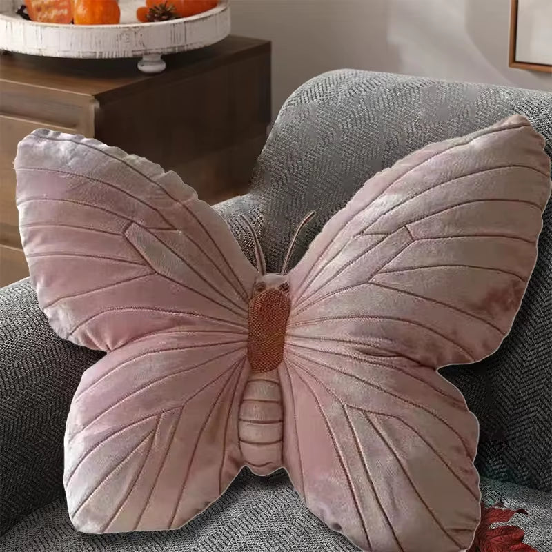 Soft Pink Butterfly Pillow Ins Bedhead Sofas Hug Pillow 30Cm Heart Butterfly Pillow Home Decor Cute Doll Toy for Girls Gifts