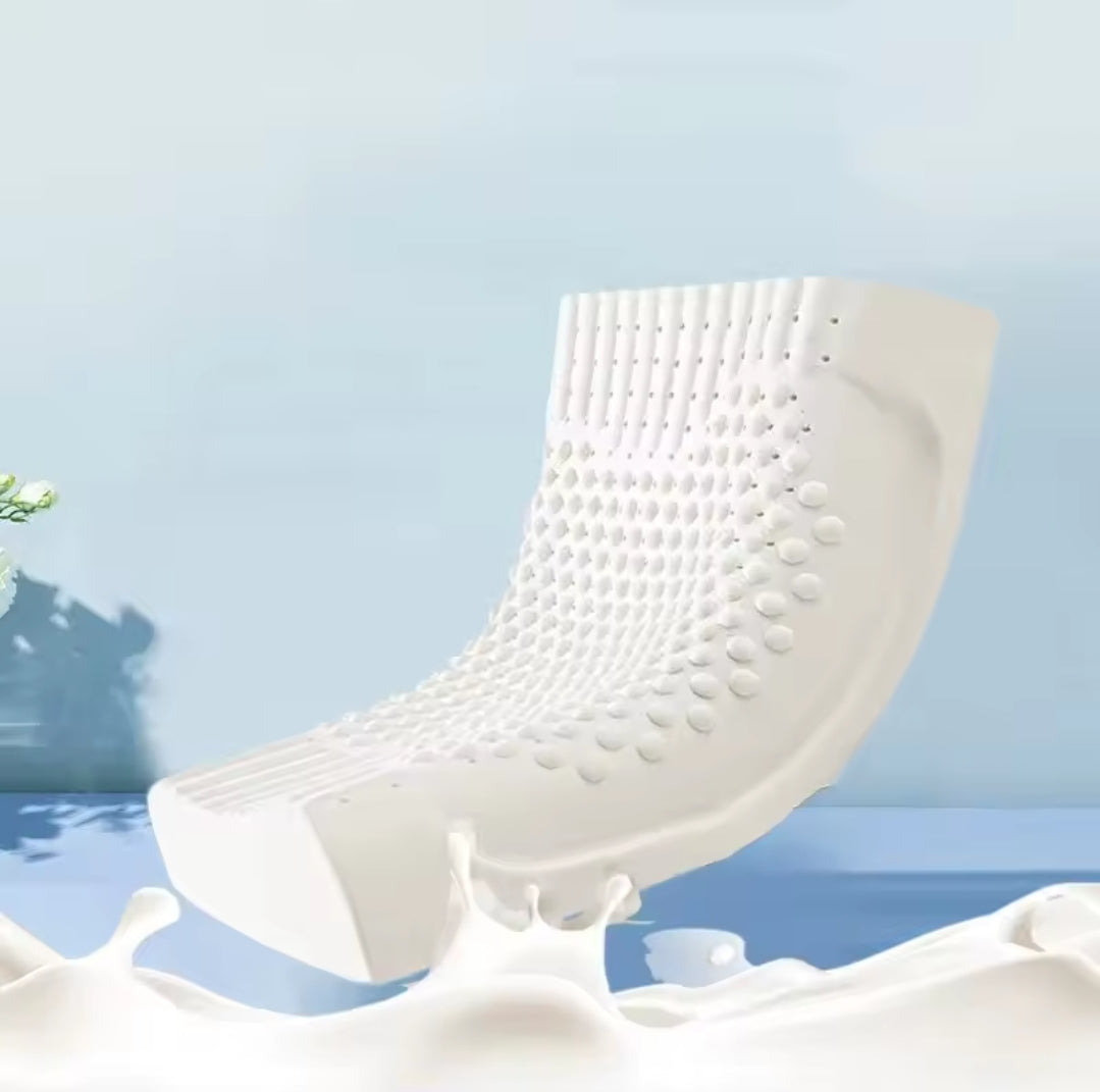 Cet oreiller orthopédique en latex naturel offre un soutien optimal pour la nuque et la colonne vertébrale. Alliant confort et fermeté, il favorise un sommeil réparateur. Écologique et durable, il conserve sa forme et sa résilience pendant des années.
