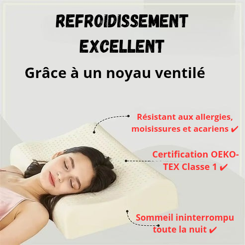 Cet oreiller orthopédique en latex naturel offre un soutien optimal pour la nuque et la colonne vertébrale. Alliant confort et fermeté, il favorise un sommeil réparateur. Écologique et durable, il conserve sa forme et sa résilience pendant des années.