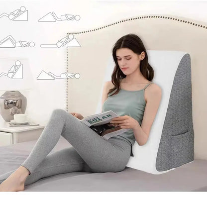 Wedge-Shaped Pillow for Post-Operative Sleep, Acid Reflux, Snoring Relief, Bedside Dorm Office, Triangular Elevated Pillow