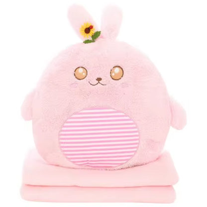 Multi-Function Cartoon Plush Cushion Blanket, Dual Purpose Pillow, Child, Adult, Sofa, Bed, Home, Car, Dec FG659