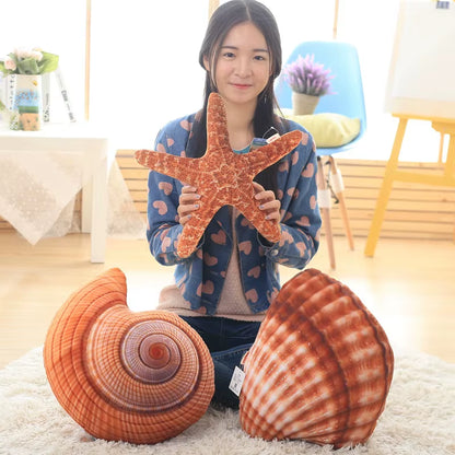 Sea Shell Starfish Conch Soft Stuffed Cushions Sleep Pillows Home Decor Sofa Bed Cushion Seashell Kids Plush Toys Gift Coussin