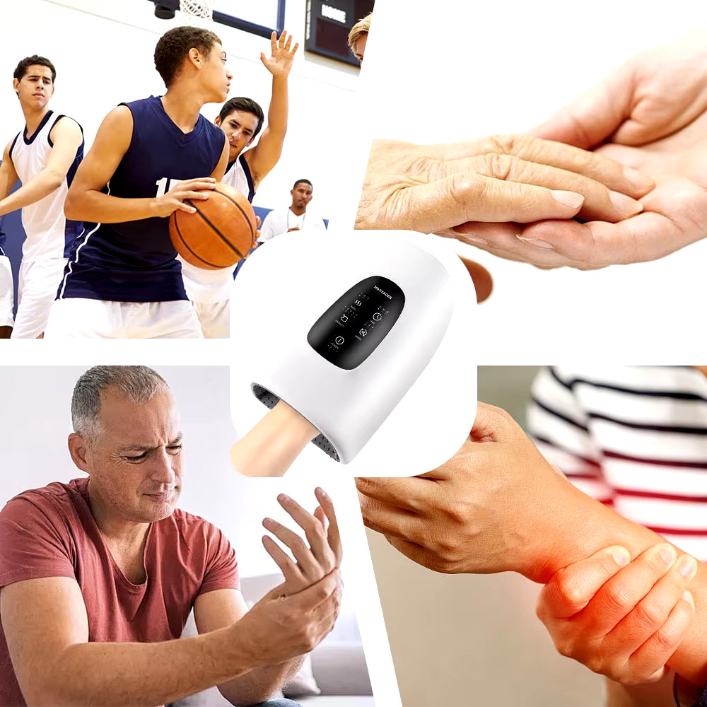 Wireless Electric Hand Massager Air Compression Hot Compress Palm Acupoint Massager Finger Arthritis Numbness Muscle Relaxation