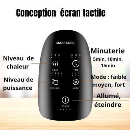 le Masseur de main : une solution Novatrice mariant compression d'air et Thermothérapie pour atténuer douleurs, tensions musculaires et inconfort liés à l'arthrite. il stimule les points d'acupression. Il est l’allié professionnel idéal pour vos mains !