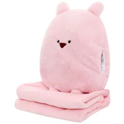 Multi-Function Cartoon Plush Cushion Blanket, Dual Purpose Pillow, Child, Adult, Sofa, Bed, Home, Car, Dec FG659