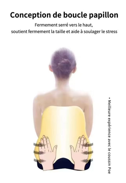 "Découvrez notre coussin ergonomique à mémoire de forme, idéal pour les sièges de voiture, de bureau ou les fauteuils. Son matériau haute résilience offre un excellent maintien lombaire, soulageant la pression et améliorant le confort lors de longs trajet